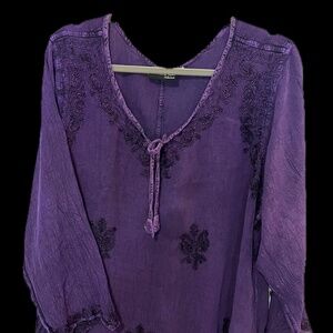 Holy Clothing Chiffon Tops Purple 2X and Red 3X